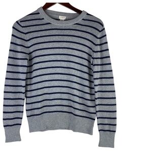 New Crewcuts J. Crew Boys Kids Sz Large 10 11 Sweater Stripe Gray Blue Cotton
